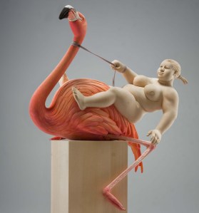 "I guess it is a puncture", limewood, acrilic colors, 60cm, 2012