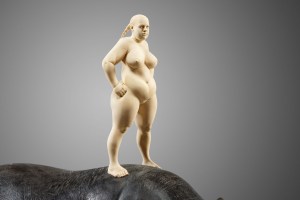 Fitness instructor / 72x82x30 cm /painted limewood / 2017 (detail)