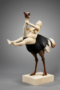 Big bird ride / 107 x 94 x4 6 cm /painted limewood / 2017