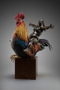 Flight lesson / 56cm / painted bronze / 2016