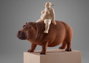 "Europa", limewood, acrilic colors, 29cm, 2012