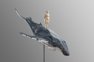 "the captain", limewood, acrilic colors, 103cm, 2013