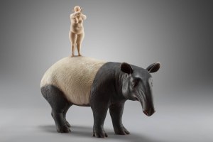 "Mosquito elimination troop", limewood and acrilic colors, 63 x 53 cm, 2014