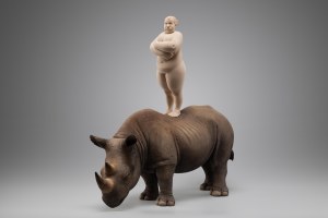 "Titans of the savannah" - 53 x 48 cm - Lindenwood, acrylic colors - 2015