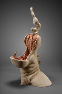 On the edge / 70 x 65 x 65 cm / painted limewood / 2018