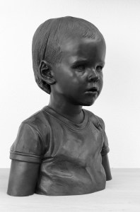 "Eleonora" portrait in bronze, lifesize, black patina