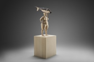 Heavy hat without fether / 75 cm / painted limewood / 2018