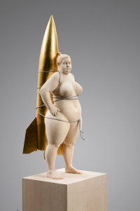 Space shuttle / 187 cm / limewood / 2019