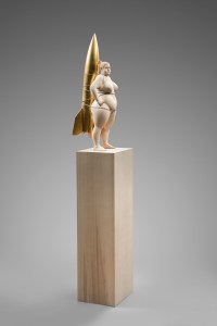 Space shuttle / 187 cm / limewood / 2019