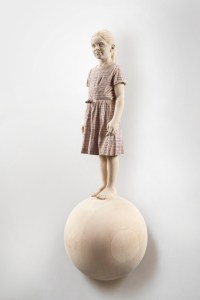 Gemma / 280 x 280 x 35 cm (figure 68cm) / limewood, pencil / 2021