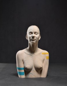 All the thigs I am 56 x 36 x 22 cm limewood , cotton fabric 2024