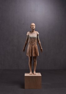 Dreamscape 69 x 22 x 19 cm apple wood, gold leaves 2023