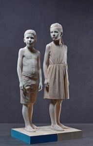 Future sight 136 x 68 x 50 cm limewood and cotton fabric 2024